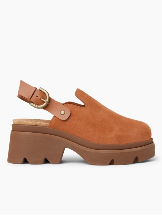 Reef Shoes - Reef Vista Luxe Solene Suede Clogs in Brown size 9